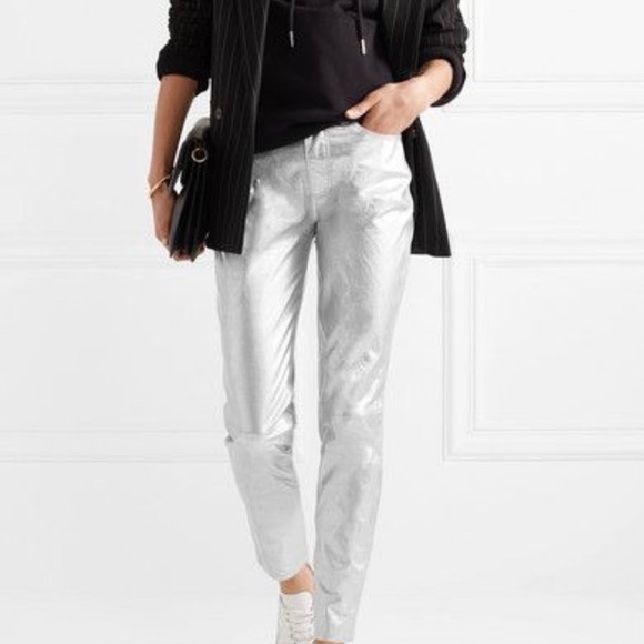 rag & bone Pants - rag & bone metallic leather pant